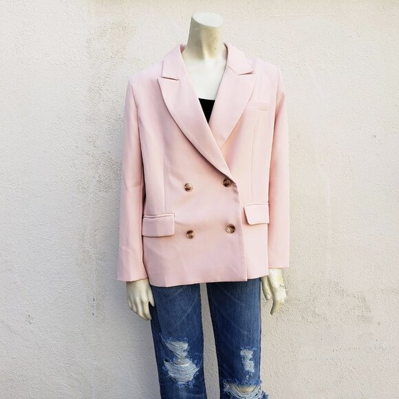 5/$100 SALE -  J. Ing Double Breasted Blush Blazer - Picture 1 of 6